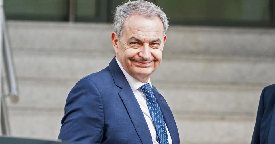 José Luis Rodríguez Zapatero a su llegada de la Audiencia Nacional durante su comparecencia de junio de 2026.