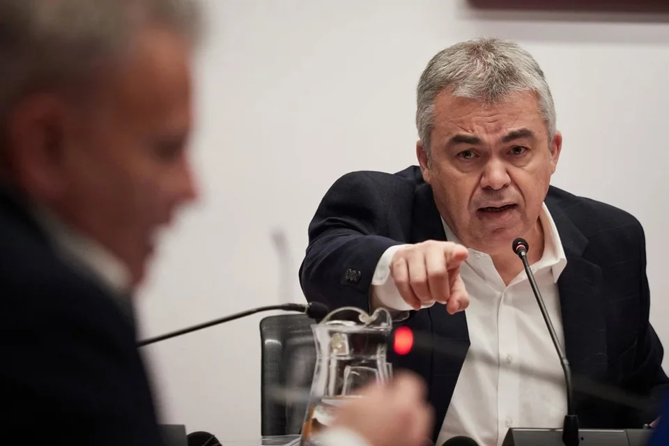 El exsecretario de Organización del PSOE Santos Cerdán en una comparecencia parlamentaria de febrero de 2026, fotografía de archivo auténtica.