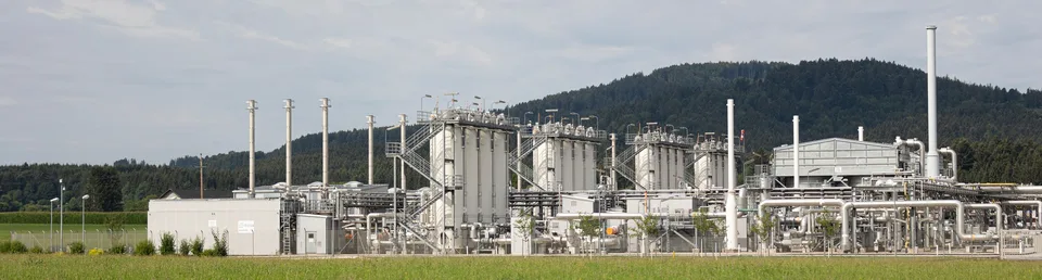 Instalación de almacenamiento de gas de Haidach, en Austria, en una fotografía de julio de 2022.