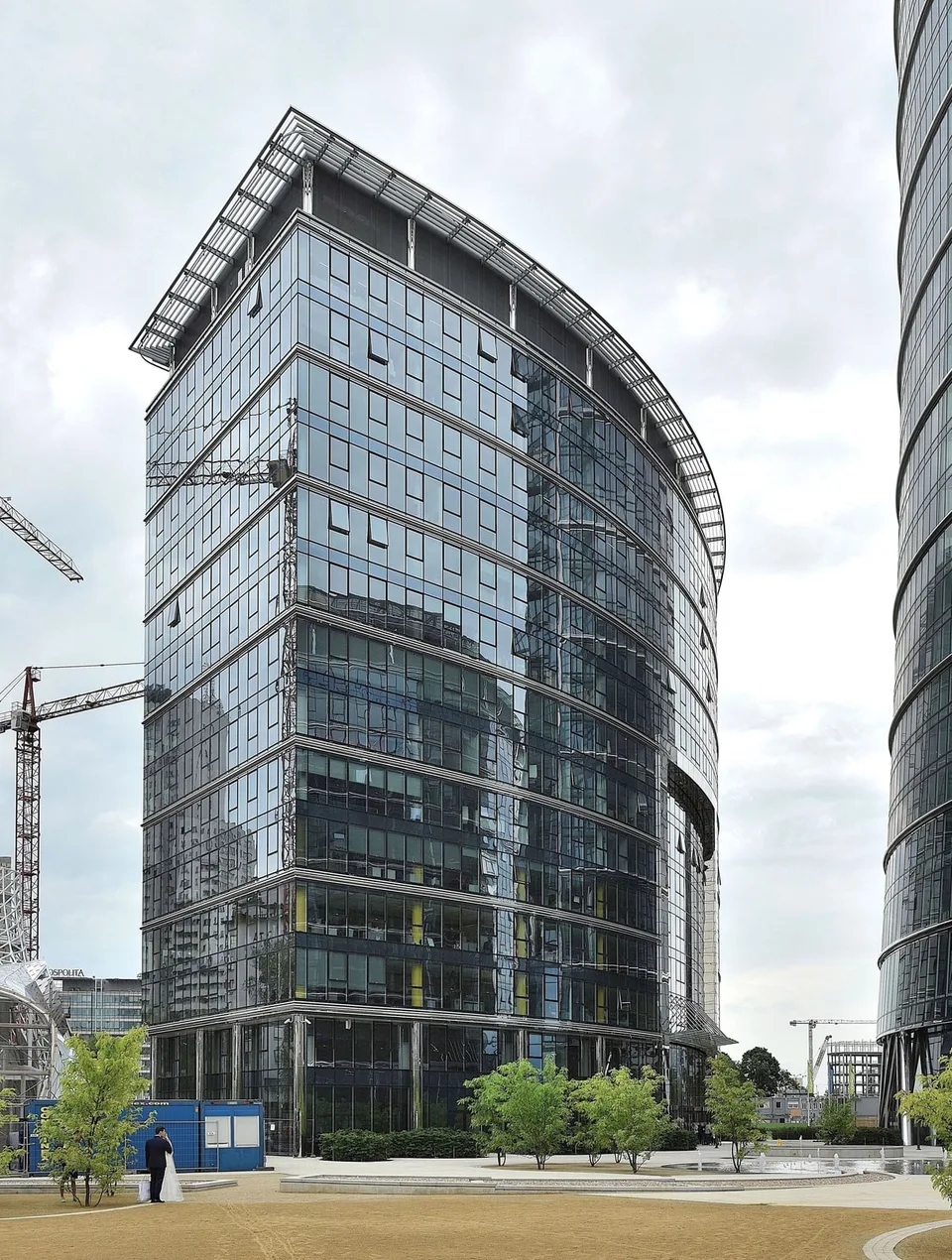 Sede de la agencia europea Frontex en el complejo Warsaw Spire de Varsovia. Fotografía real de archivo (2016); no documenta el hecho del 20 de octubre.