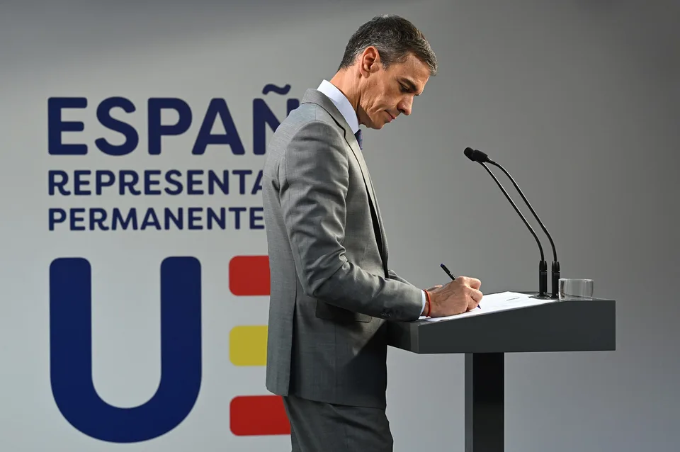 Pedro Sánchez participa en el Consejo Europeo celebrado en Bruselas el 15 y 16 de octubre de 2026, en una fotografía oficial del Gobierno de España.