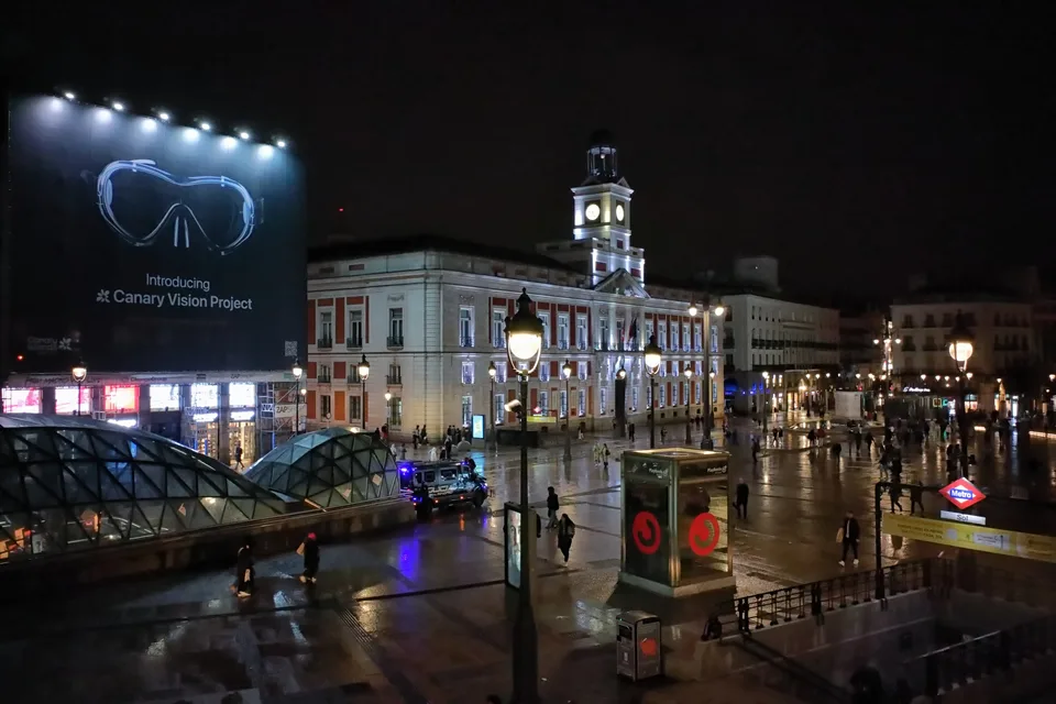 Puerta del Sol de Madrid de noche en una imagen de archivo tomada en febrero de 2024.