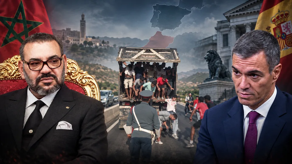 Camión con jóvenes camino de Fnideq y autoridades marroquíes durante la jornada del 30 de julio de 2026.