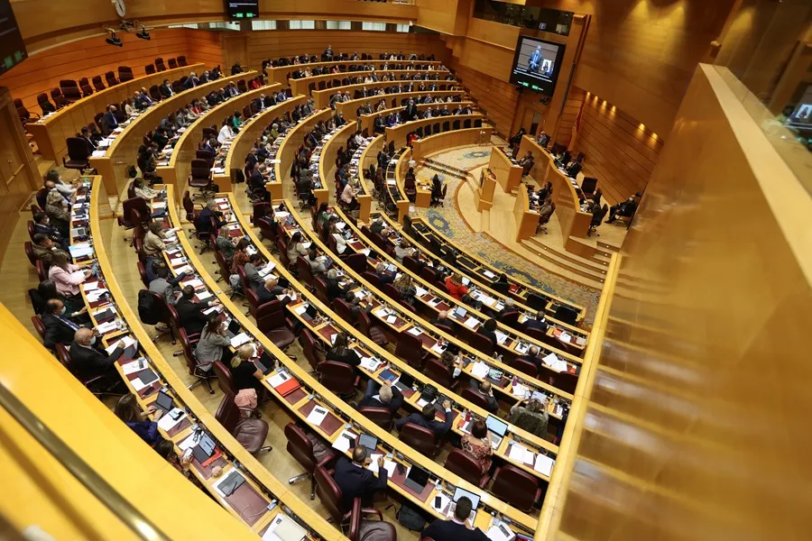 Hemiciclo del Senado durante el conflicto de atribuciones con el Gobierno por las comparecencias de tres ministros sobre la crisis de Ceuta.